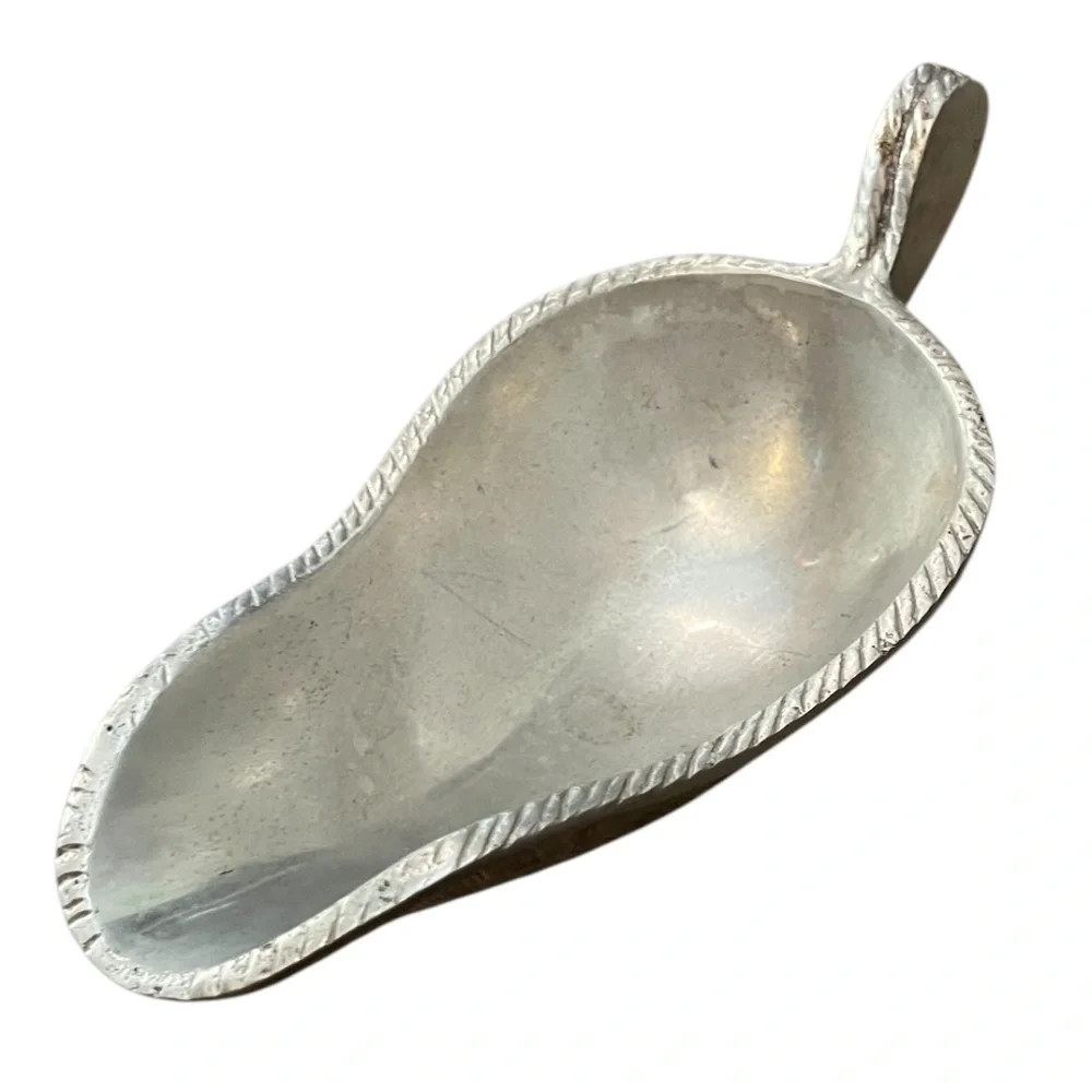 Vintage Pewter Gravy‎ Boat Bow